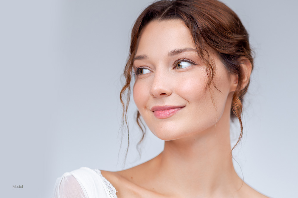 beautiful woman with clear skin